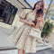 Spring and Autumn French Court Style Gold Silk Jacquard Women's Handmade 3D Ruffle Design Short Coat Dress