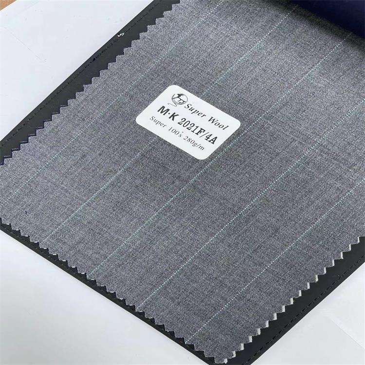 Spring and Summer New Products Worsted Wool Suit Fabric Men's and Women's Suit Wool Stripe Blend