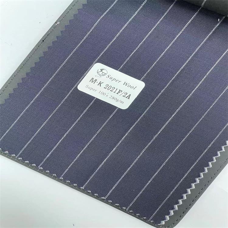 Spring and Summer New Products Worsted Wool Suit Fabric Men's and Women's Suit Wool Stripe Blend