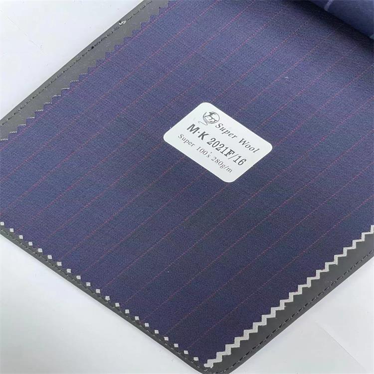 Spring and Summer New Products Worsted Wool Suit Fabric Men's and Women's Suit Wool Stripe Blend