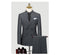 Stripe Suit Men's Korean Slim Groom Wedding Dress Business Casual Grey Customized Double Breasted Suit Men's Set