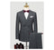 Stripe Suit Men's Korean Slim Groom Wedding Dress Business Casual Grey Customized Double Breasted Suit Men's Set