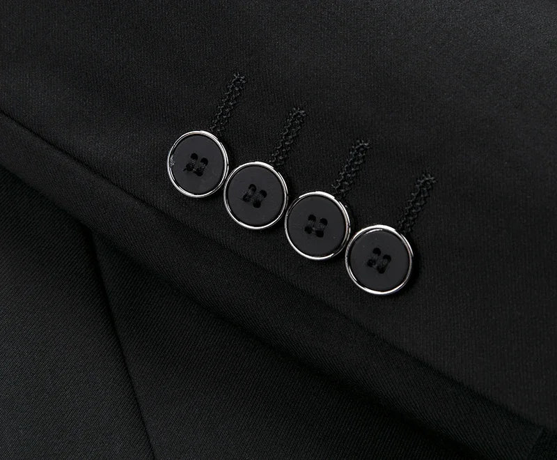 Suit Korean Slim Business Casual Professional Formal Dress Versatile Black Suit Set Male