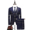 Suit Men's Casual Three Piece Suit Korean Version Slim Fit Large Plaid Bridegroom's Dress Suit