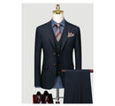 Suit Men's Italian Business Leisure Korean Edition Slim Fit Professional Formal Dress Groom Wedding Suit Three Piece Set