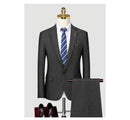 Suit Men's Three Piece Suit Korean Version Slim Fit Handsome Stripe Small Suit Groom's Wedding Dress Men's