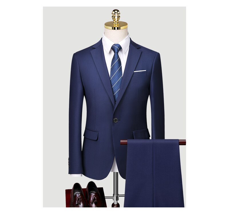 Suit Men's Wedding Dress Korean Version Slim Professional Formal Groomsman Dress Small Suit Three Piece Men's Suit