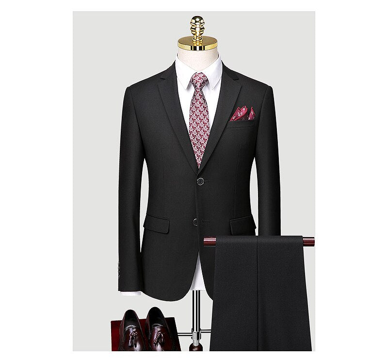 Suit Men's Wedding Dress Korean Version Slim Professional Formal Groomsman Dress Small Suit Three Piece Men's Suit