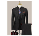 Suit Suit Men's Three Piece Wedding Dress Trend Korean Business Casual Light Familiar Stripe Suit