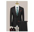 Suit Suit Men's Three Piece Wedding Dress Trend Korean Business Casual Light Familiar Stripe Suit