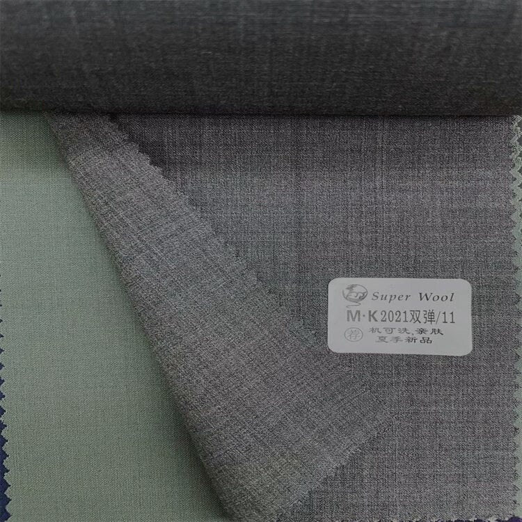 Summer New Thin Double Elastic Linen Wool Fabric Set for Men's and Women's Breathable Trousers Worsted Suit