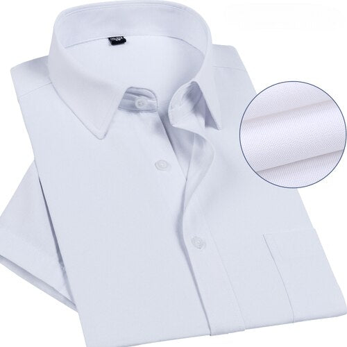 Summer Thin Short Sleeved White Shirt for Men's Business and Leisure Work Attire Collar Half Sleeved Shirt for Men