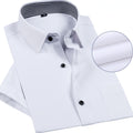 Summer Thin Short Sleeved White Shirt for Men's Business and Leisure Work Attire Collar Half Sleeved Shirt for Men