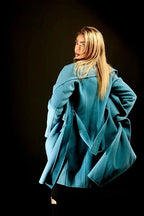 Swing Cashmere Coat Türkiye Blue Dress Mother Elegant Women's Dress