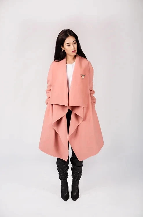 Swing Cashmere Coat Türkiye Blue Dress Mother Elegant Women's Dress
