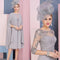 Tailor Make Gray Lace Appliqued Mother of The Bride Groom Dress with Cape Chiffon 2 Pieces Wedding Wedding Guest Dress