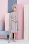 Tailor Make Gray Lace Appliqued Mother of The Bride Groom Dress with Cape Chiffon 2 Pieces Wedding Wedding Guest Dress