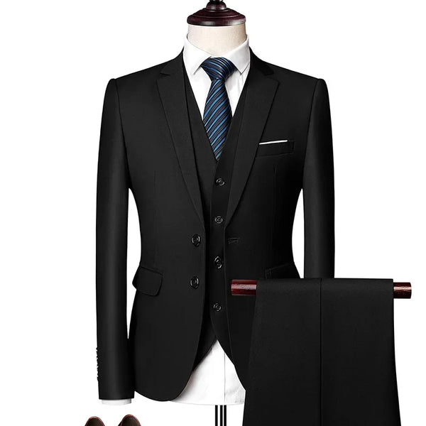 Tailor Make Men's 3 Piece Suit Formal Business Wedding Slim Fit Suit