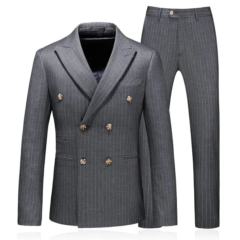 Tailor Shop Custom Grey Formal Slim Fitting Business Groom Wedding Suit