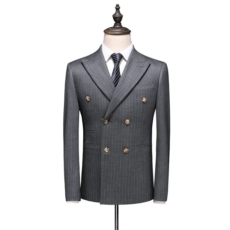 Tailor Shop Custom Grey Formal Slim Fitting Business Groom Wedding Suit