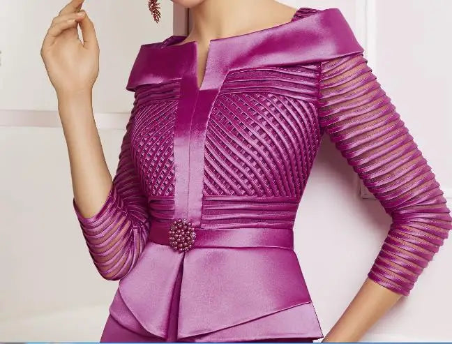 Tailor Shop Custom Made Mother of Bride Dress Wedding Guest Gowns Plus Size Outfit Champagne Color  Top and Skirt Suits