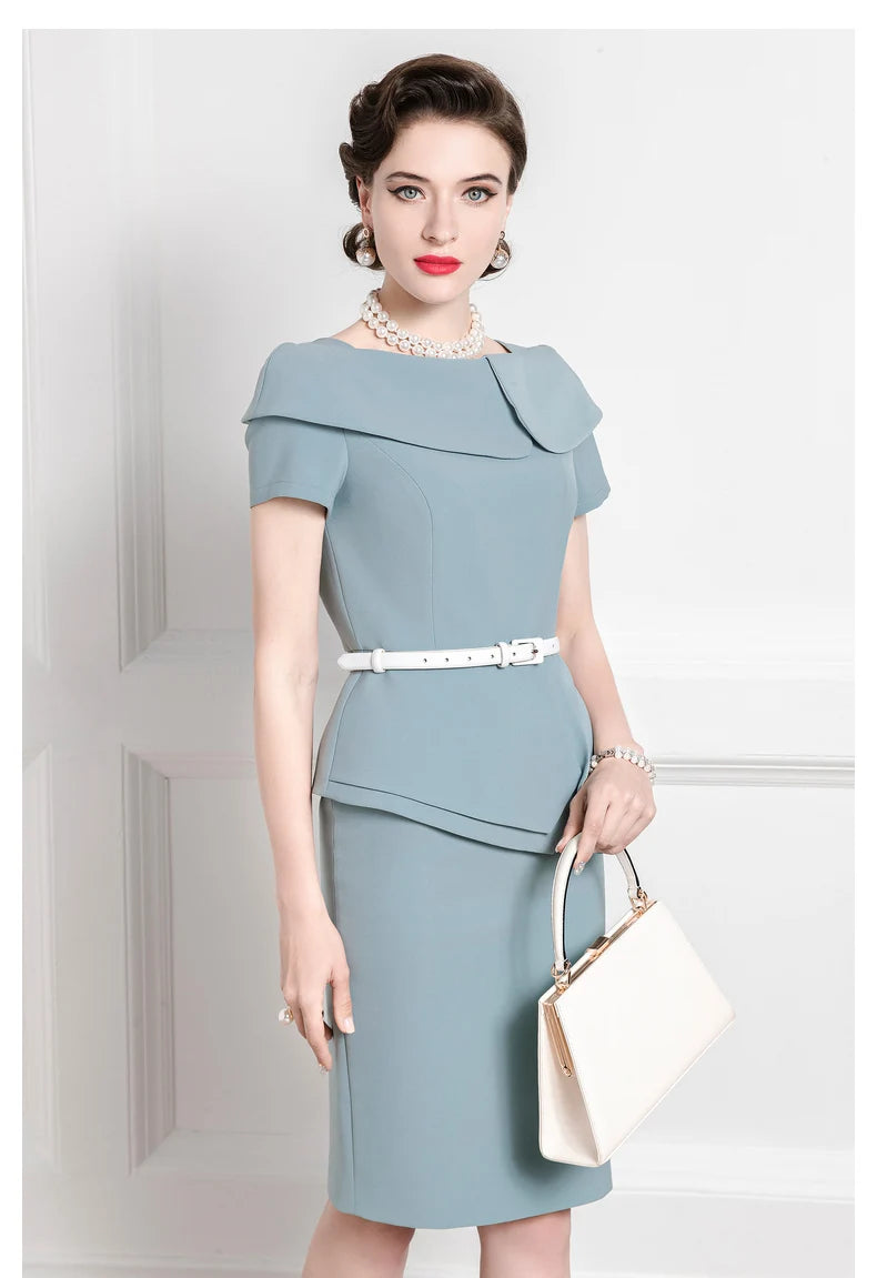 Tailor Shop Custom Made Outfit for Weddings Women Off Shoulder Sexy Party Blue Color Dress Mother of The Bride