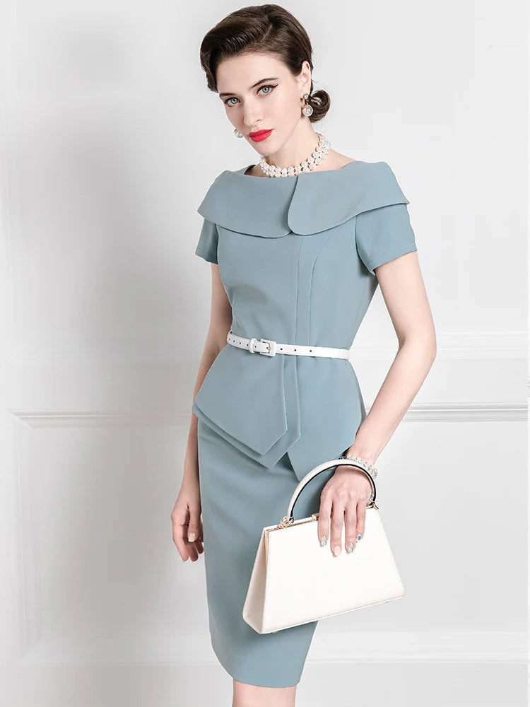 Tailor Shop Custom Made Outfit for Weddings Women Off Shoulder Sexy Party Blue Color Dress Mother of The Bride