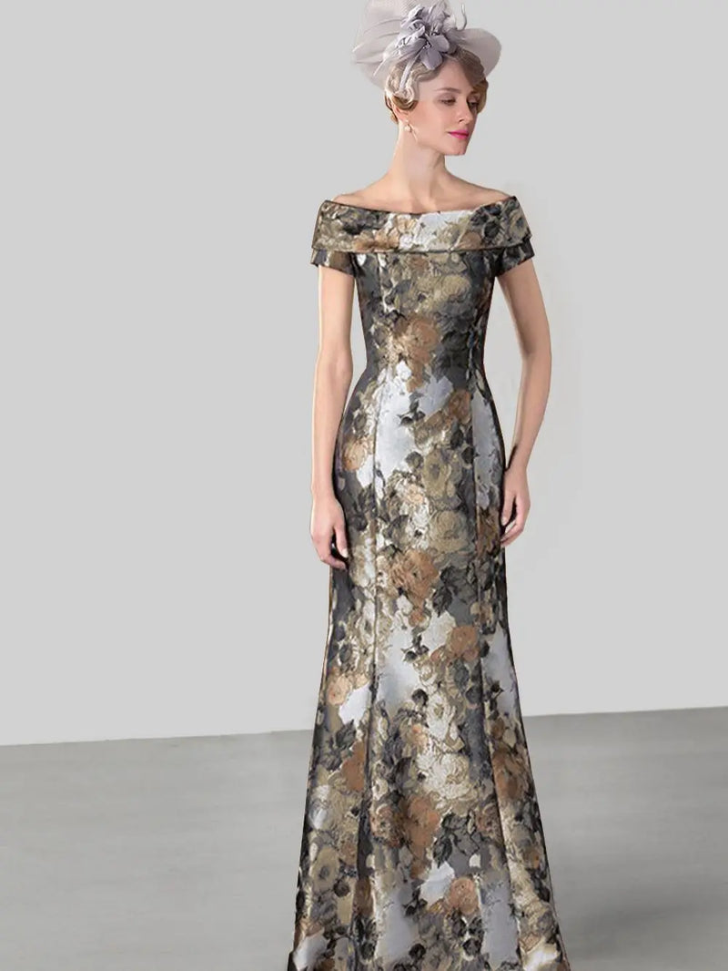Tailor Shop Custom Made Summer Dresses Party Guest Gown Brocade Jacquard Plus Size Mother of The Bride Dress Formal Dress