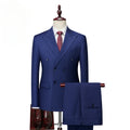 Tailor Shop Custom Make Double Breasted Striped Gentleman Groom Wedding Suit
