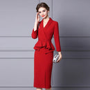 Tailor Shop Customized Dress Autumn Luxury Atmosphere Red Ruffle Edge Nail Diamond Formal Occasion Skirt