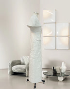 Tailor Shop Customizes White Slim Fit Printed Long Shawl Dress Mother of The Bride Outfits
