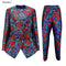 Tailor Shop Made Red Flower Suit Set Mother of The Bride Long Sleeve Jacket with Pants Two Piece Suit Party Fall Winter Outfi