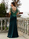 Tailor Shop Mother of Bride Dresses Emerald Green Beads Tassel Elegant Occasion Wear Black Formal Bling Evening Gowns