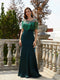 Tailor Shop Mother of Bride Dresses Emerald Green Beads Tassel Elegant Occasion Wear Black Formal Bling Evening Gowns