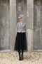 Tailor Shop Retro Slim and Thin Classic Dark Brown Houndstooth Winter Tweed Light Luxury Top and Pleat Skirt Semi-Formal Outfit