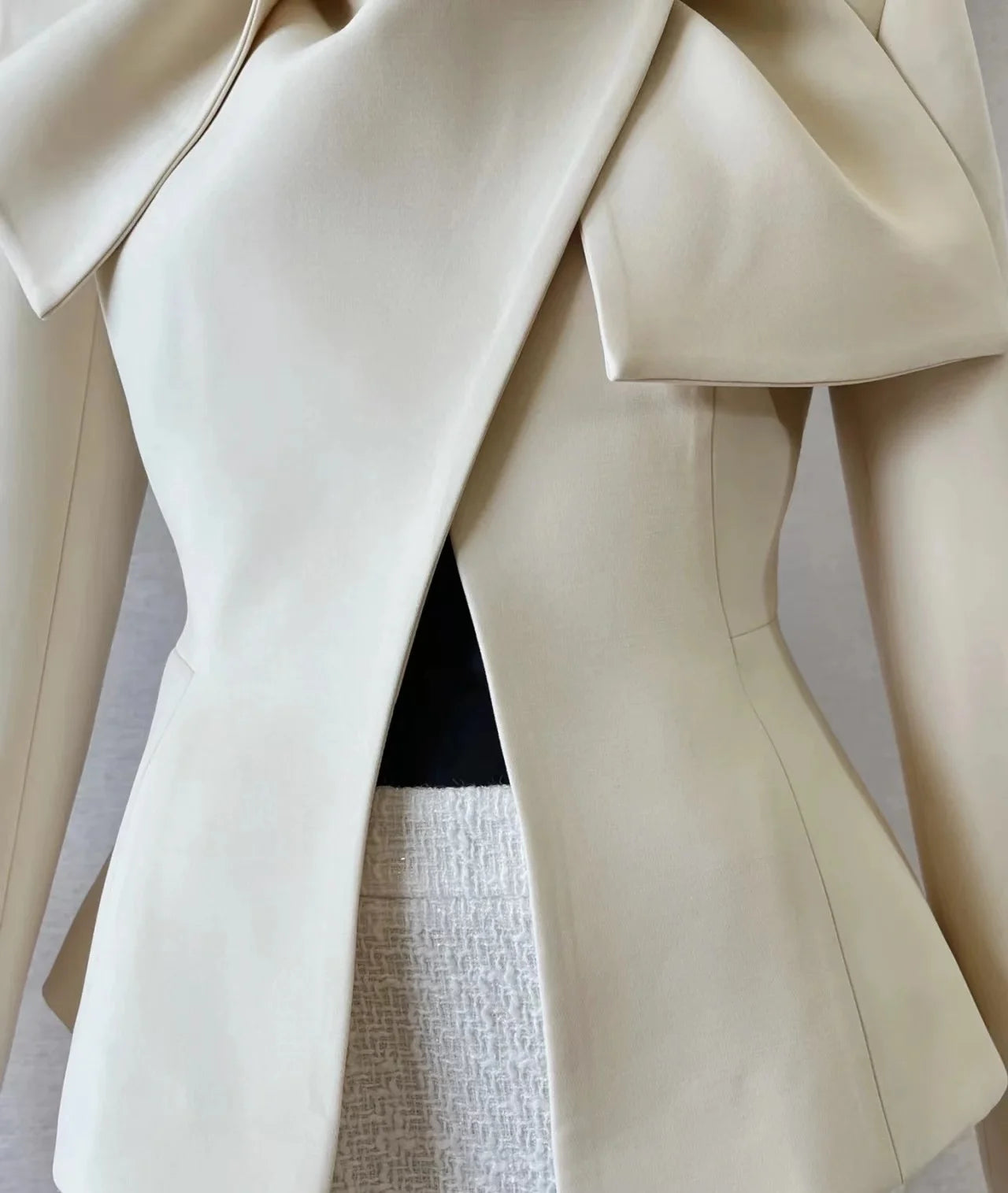Tailor Shop Slim Classic Cream Crepe Bow Neck Bride Long-sleeved Only Jacket