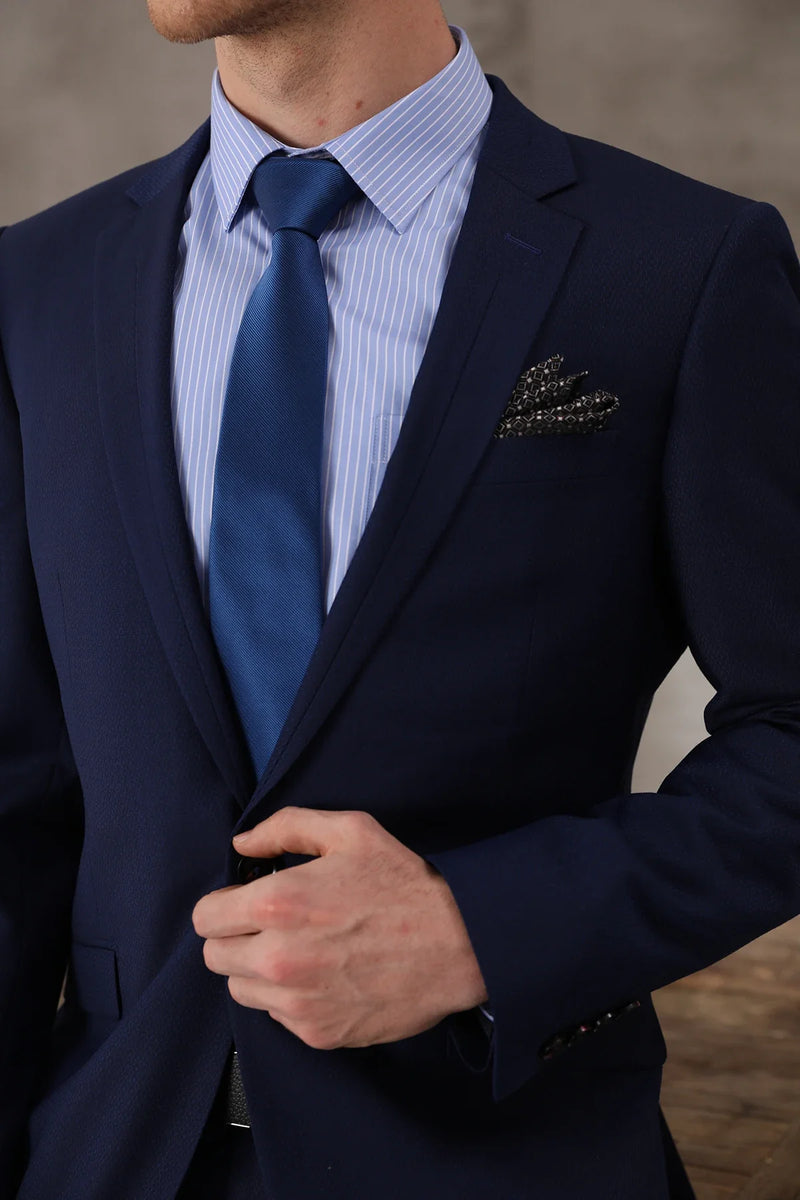 Tailor Shop Tailor Made High Quality Wool Cashmere Dark Blue Corporate Business Suit