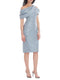 Tailor Shop Mother of Bride Blue Formal Gown Floral Jacquard Sheath Ruched Dress Plus Size Short Wedding Dresses  Knee Length