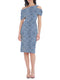 Tailor Shop Mother of Bride Blue Formal Gown Floral Jacquard Sheath Ruched Dress Plus Size Short Wedding Dresses  Knee Length