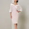 Tailor Shop Mother of Bride Dress Off Shoulder Boat Neck  Small Gathers Sweep Across The Body To Flatter The Tummy Flare Sleeves