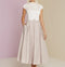 Tailor Shop Mother of Bride Dress Short Beaded Evening Dresses Stand Up Collar Crepe Swing Dress White Dress Party Formal
