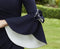 Tailor Shop Mother of Bride Navy Formal Gown Blue White Crepe Off Shoulder Evening Gown Bell Sleeve Plus Size Ruched Dress
