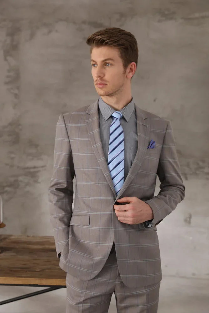 Tailor-made High Quality 150's Wool and Cashmere Fabric Tailor Made Suit Men Double Breast