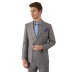 Tailor-made High Quality Worsted 150's Wool Green and Organ Check Suit Men Double Breast Reverse Collar Suit