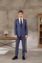 Tailor-made High-quality Wool and Cashmere Business Office Blue Single-breasted Plaid Suit