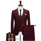 Tailored Men's Formal Attire Slim Fitting Temperament Groom's Wedding Suit Set
