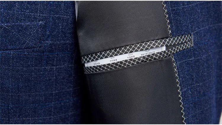 Tailored Professional Business Office Suit for Men's Single Breasted Wedding Dress