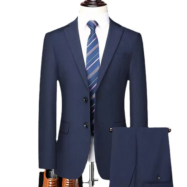 Tailored Two-piece Slim Fitting Business Men's Set Classic High-quality Wedding Dress