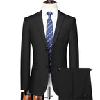 Tailored Two-piece Slim Fitting Business Men's Set Classic High-quality Wedding Dress