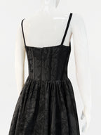 Temperament Dinner Party Waist Cinching Slimming Black Camisole Long Skirt Square Neck Big Swing Dress